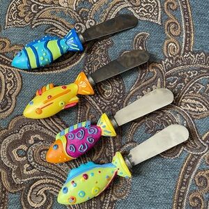 Set of Four Fish Dip / Jelly Serving Spreaders